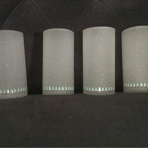 Cerve Italian Christmas Tree Highball Tumblers Frosted Snowflake Made in Italy 4